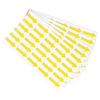 PATIKIL 120 Stück Kleiner Pfeil Aufkleber Kleine Pfeilschild Aufkleber 30 x 12 mm, Farbcodierungsschild für Gasfluss Richtung Inspektion Fehlermarkierung Markierung, Gelb