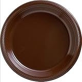 Big Party Pack Chocolate Brown Plastic Plates | 10.25