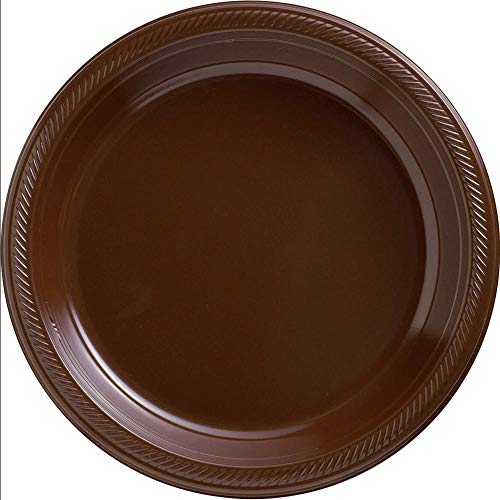 Amscan Plastic Lunch Plates, 50 pieces, Chocolate Brown