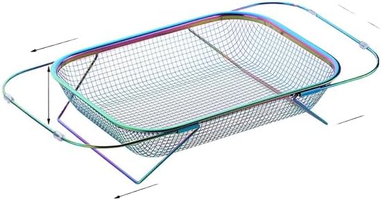 Kitchen Creative Retractable Drain Basket Stainless Steel Rectangle Mesh Sink Filter Fruit Fried (Symphony)