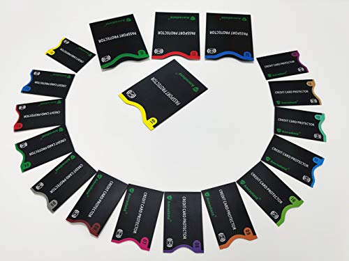 EMI RFID Blocking Sleeves (14 Credit Card Holders & 4 Passport Protectors) Ultimate Premium Identity Theft Protection Sleeve Set for Men & Women. Smart Slim Design Perfectly fits Wallet/Purse 18PCS - Thumbnail 3