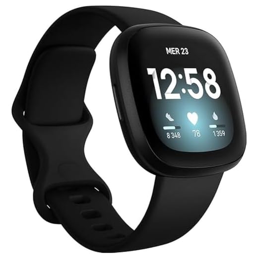 Fitbit Versa 3 Health & Fitness Smartwatch with GPS, 24/7 Heart Rate, Alexa Built-in, 6+ Days Battery, Black/Black, One Size (S & L Bands Included)