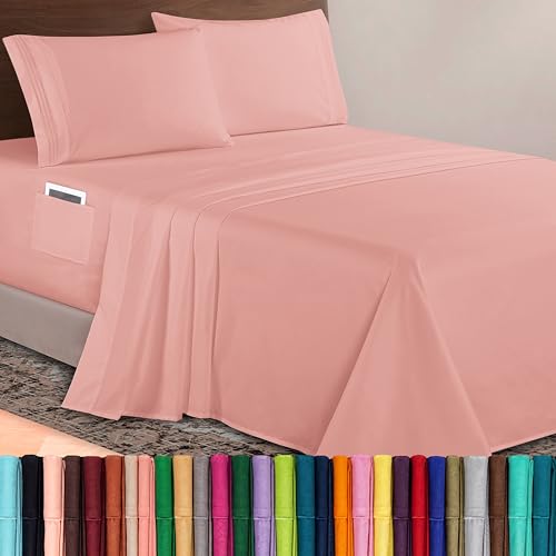 Image of Elegant Comfort Luxurious 1500 Premium Hotel Quality Microfiber 4-Piece Sheet Set, 18-24 Inches Deep - Extra Deep Pocket Sheets - Ultra Soft 4PC Deep Pocket Sheets, Full, Lavender
