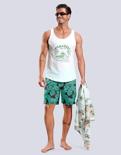 Image of G Gradual Mens Swim Trunks with Compression Liner 7 inch /9'' Quick Dry Board Shorts Swimsuit Bathing Suit for Men Zipper Pockets