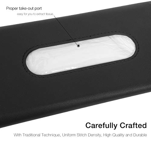 ANNWAH Car Tissue Holder Visor Napkin-Case - PU Leather Vehicle Backseat Tissue Box Hanging Paper Towel Facial Tissues Box Tissues Holder