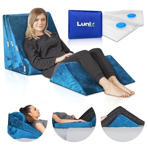 Lunix LX11 5pcs Orthopedic Bed Wedge Pillow Set with Washable
