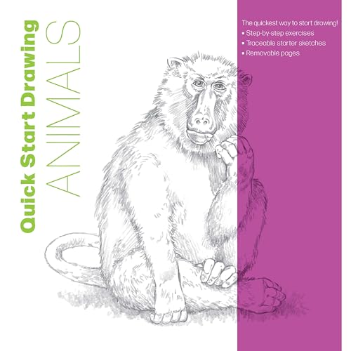 Quick Start Drawing Animals: The quickest way to start drawing! Step-by-step exercises, Traceable starter sketches, Removable pages (Big School of Drawing)