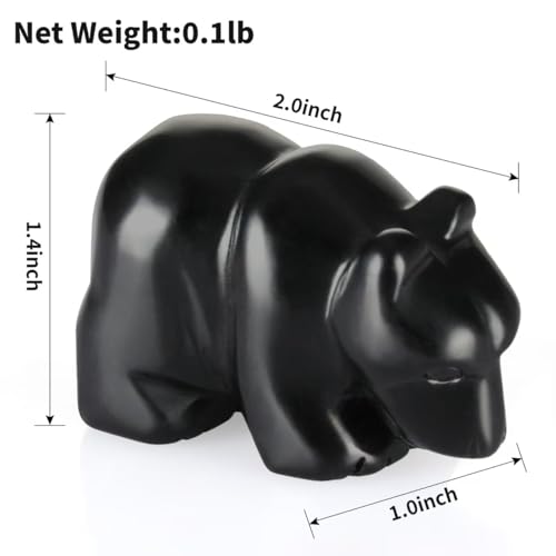 Estatua de oso de obsidiana 2" para decoración miniatura 2