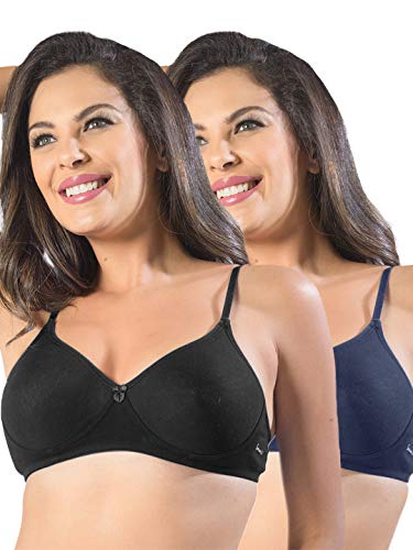 Image of SONARI Womens Non Padded Cotton Bra | Wire Free, Medium Coverage, Seamless Cups, Comfortable Polyester Cotton Blend Fabric | Adjustable Straps, Ideal for Everyday Wear - Smile