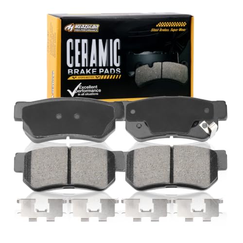 Image of Ceramic Rear Brake Pads Set Compatible with Select Kia Amanti /Magentis /Optima /Sportage;Compatible With Select Hyundai Azera /Elantra /Santa Fe /Sonata /Tucson /XG300 /XG350(D813)