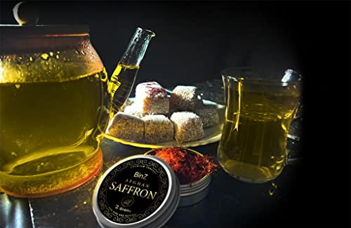 Binz Saffron, Premium Quality Saffron Threads, All-Red (Super Negin) Azafran Spice For Paella, Tea, And All Cooking Use (2 Grams) #TOP7