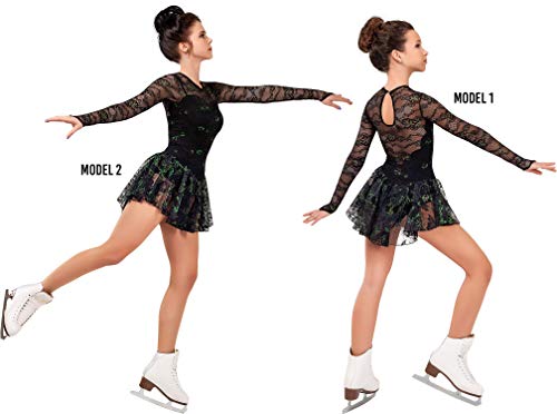Sg.moda Figure Skating Dress/Italian Fabric, Made In Europe Style: A13 / Black/Size: X-Small #TOP4