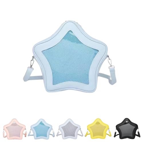 Image of semmoi Ita Bag, Kawaii Star-Shaped Backpack – Large Capacity, Waterproof, Lightweight, Cross-body Bag, Blue, Large