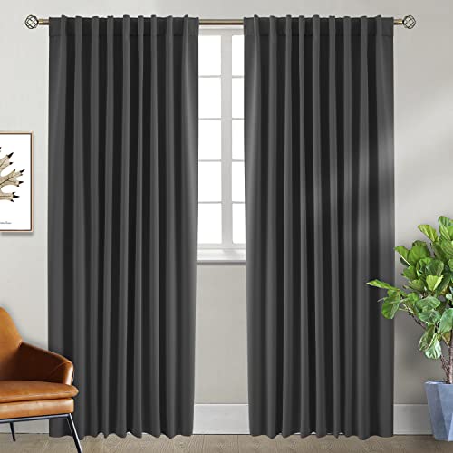 BGment Blackout Curtains for Living Room, 2 Panels, 70 x 84 Inch, Dark Grey