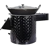 MNSSRN Horno Móvil De Hierro Fundido, Horno De Camping, Horno De Madera para Cocinar Y Calentar Al Aire Libre,with Pan,40CM