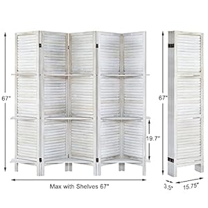 Roomdividerprivacyscreenroomdividersandfoldingprivacyscreensroomdividerwallprivacypanelsroomdividerwithshelvesroompartitionseparator5panelcoconutwhite  Urban Country Home Decor Room divider privacy screen room dividers and folding privacy screens room divider wall privacy panels room divider with shelves room partition separator 5 panel coconut white  urban country home decor