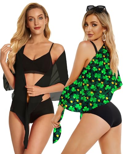 Image of CHICGAL 2 Pieces Women Beach Sarong Bathing Suit Wrap Skirt Sheer Bikini Swimsuit Cover Ups for Swimwear