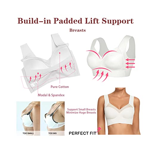 Image of WOWENY Womens Wirefree Seamless Bras Everyday Lounge Bra Sleeping Full Coverage Pullover Bra
