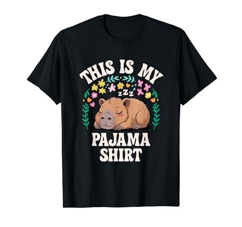 ����͎��̃p�W���}�V���c�ł� �J�s�o�����u This Is My Pajama Shirt Capybara Love T�V���c