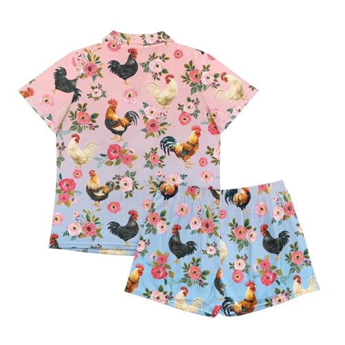 Image of Women's Short Sleeve Sleepwear Pajamas Nightwear with Pockets | skin-friendly breathable material resists pilling fading and deformation after repeated washing
