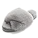 Zapatillas de Mujer Fuzzy Antideslizantes de Piel Sintética Suave Chanclas para Interior y Exterior