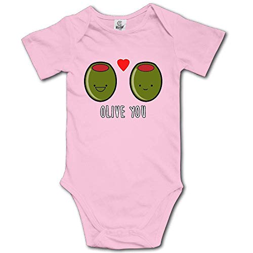 LittleHorn Olive You Cute Baby Cartoon Bodysuit Short Sleeve Rompers Jumpsuit Outfits