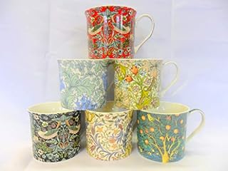 Set of 6 China Palace Mugs in Assorted Vintage William Morris Designs