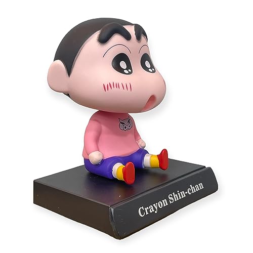Image of AUGEN Super Hero Shin- chan 5 Action Figure Limited Edition Bobblehead with Mobile Holder for Car Dashboard, Office Desk & Study Table (Pack of 1)