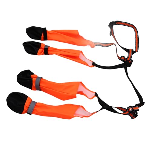 Jiawu Botas con Tirantes para Perros, Reflectantes, a Prueba de Agua, Protector de Patas para Caminar Al Aire Libre, Color Naranja, Pantalones Antisuciedad para Perros, Zapatos para Mascotas para (M)
