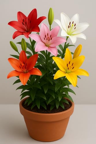 Plantogallery Flower Bulbs | Asiatic Lily Lilium Flower Bulbs (4, Multicolor) - Image 2 thumbnail