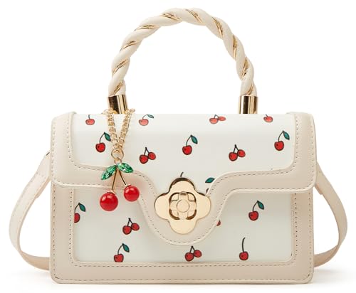 Womens Cute Cherry Vegan Leather Shoulder Crossbody Bag Fashion Purse Small Totes Y2k Handbag Satchel Clutch Gifts