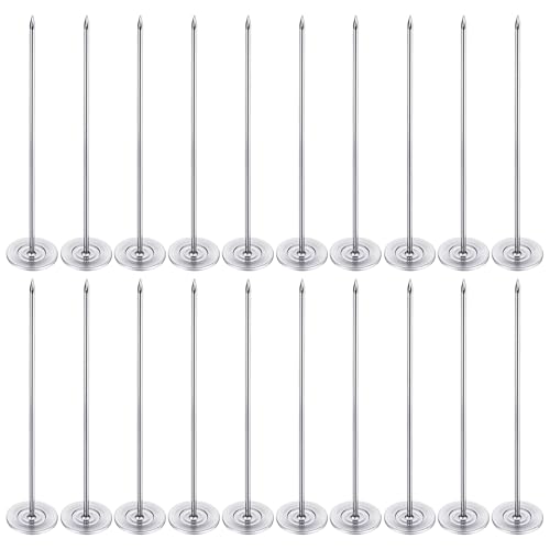20 PCS Long Thumb Tacks 11mm 50mm Long Push Pins Upholstery Pins Flat Head Furniture Tacks for Sofa Headboard Decorative Silver