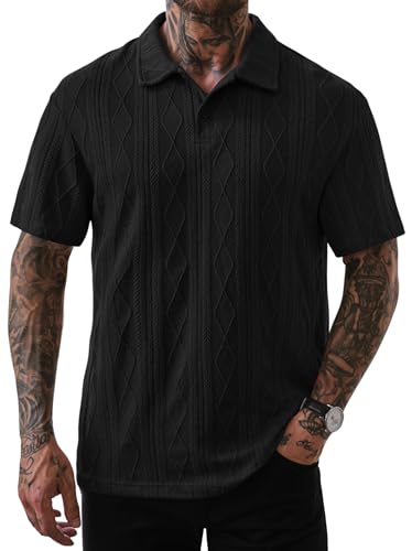 Camisa Polo para Hombre Herberton Texturizada de Punto, Ajuste Suelto, Casual, Manga Corta, Verano (Tallas S a XXL) miniatura 1