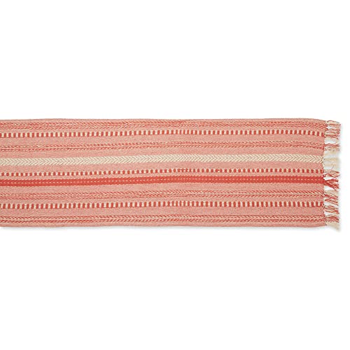 DII Farmhouse Braided Stripe Table Runner Collection, 15x72 (15x77, Fringe Included), Spice, 15x72" (15x77", Fringe Included) - Image 2