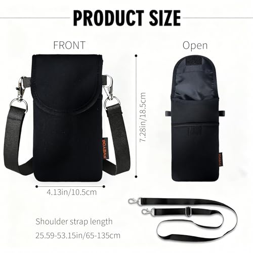 Image of Neoprene Phone Sleeve Pouch Case Bag for Men Women w /Crossbody Strap /Neck Lanyard for iPhone 17 /16 /15 /14 Pro Max, Samsung S25，Pixel 10