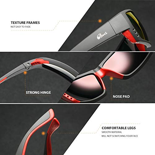 Image of Bevi Polarized Sports Sunglasses Ultralight TR90 Frame Glasses Flexible and Durable for Men Women Sun Glasses