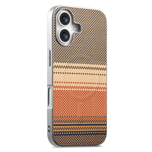 Coque iPhone 17 E antichoc marron texture carbone pour charge sans fil