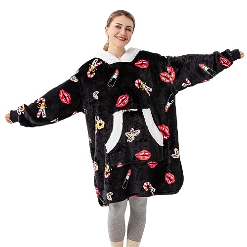 Winthome Decken Hoodie Weich Kuschelig, Kuschelpullover Damen mit Tasche und Kapuze, Hoodie Decke für Erwachsene Damen Herren Geschenk, Hoodie...