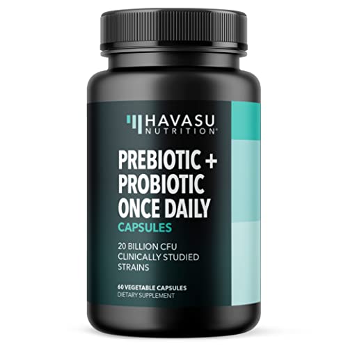 HAVASU NUTRITION Prebiotics and Probiotics for Women and Men as Digestive Enzyme Support; Non-GMO, 60 Vegetarian Caps