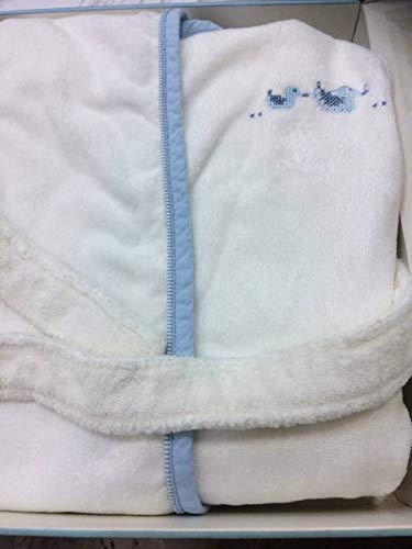 Peignoir éponge chenille 24 m + bleu ciel