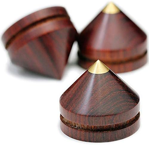 Red Ebony Wood & Brass Speaker Spike for Amplifier/Studio Monitor/CD Player/TV Feet 0.9 inch,4 Packs