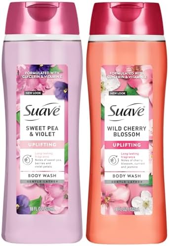 Suave Body Wash Variety 2-Pack, Sweet Pea & Violet + Wild Cherry Blossom