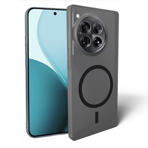 Image of Back Cover for OnePlus 12 5G Frosted Translucent Hard Back | Only Compatible with Wireless Magnetic Accessories | Thin and Slim Magnetic Back Cover