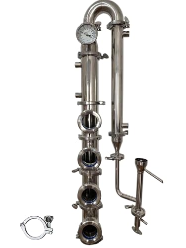 3" 4 Plates Stainless Steel Modular Flute Reflux Still Column with Bubble Plates