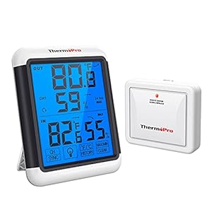 ThermoPro TP65C Digital Wireless Hygrometer Indoor Outdoor Thermometer Wireless Temperature and Humidity Monitor with…