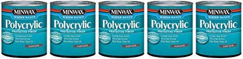 Minwax 233334444 Minwaxc Polycrylic Water Based Protective Finishes, 1/2 Pint, Satin 5 Pack