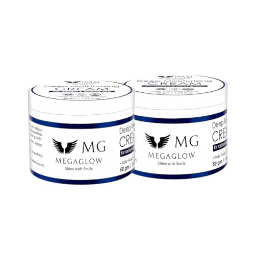 Image of MG MEGAGLOW Deep Moisturizer Cream with Niacinamide & Kojic Acid | Hydrating & Brightening Cream for Radiant & Glowing Skin | Reduces Pigmentation & Dark Spots | For All Skin Types - 50g (Pack of 2)
