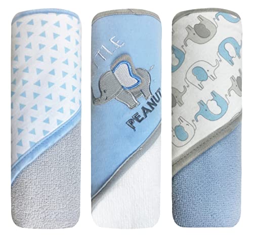 Image of MODERN BABY 3 Pack Hooded Baby Bath Towel Set for Newborns Infants & Toddlers, Boys & Girls Baby Hooded Towels