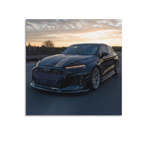 Tableau RS3 Sportback Quattro noir impression sur toile décoration murale moderne 70x70