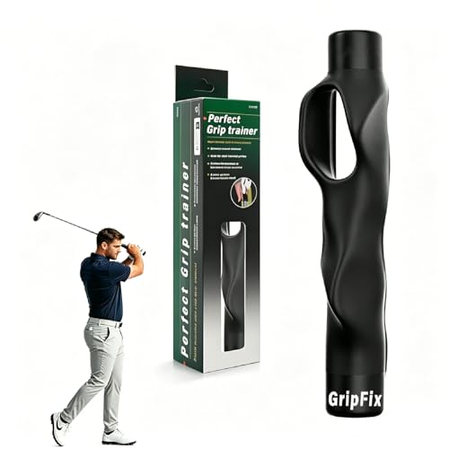 GripFix Golf Grip Trainer - Portable Swing Training Aid for Correct Hand Positioning & Muscle Memory - Non-Slip ABS & TPR Tool Fits Most Golf Clubs - Perfect Golf Gift for Men Women & Beginners